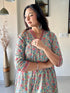 Sea Green Cotton Floral Print Kurta with Pant